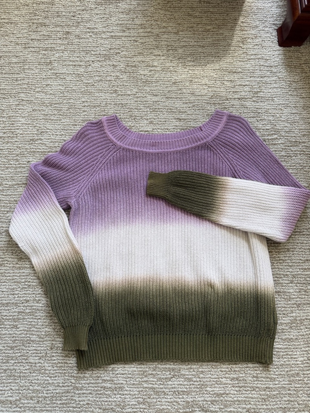 Sonoma Women’s Purple/multi cotton ribbed Sweater Size XS